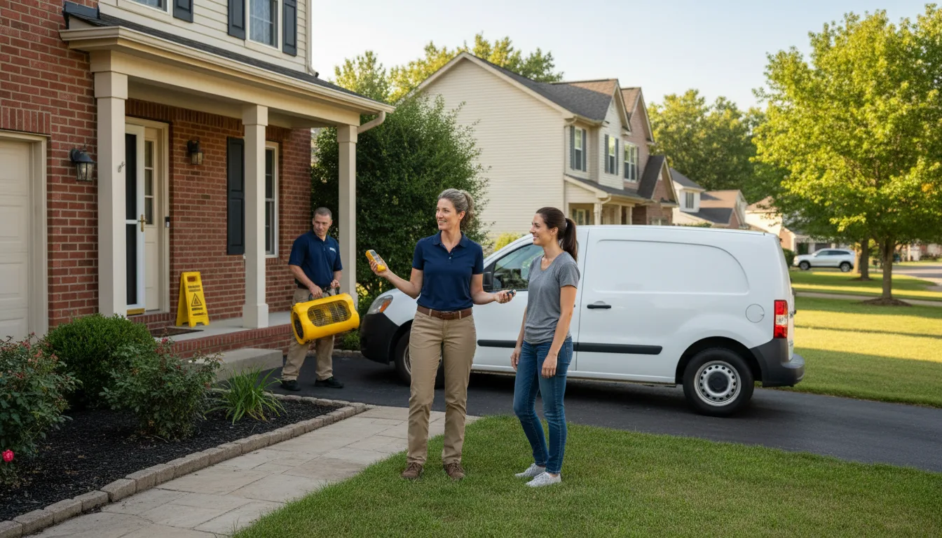 Residential water damage restoration in Oreana, IL